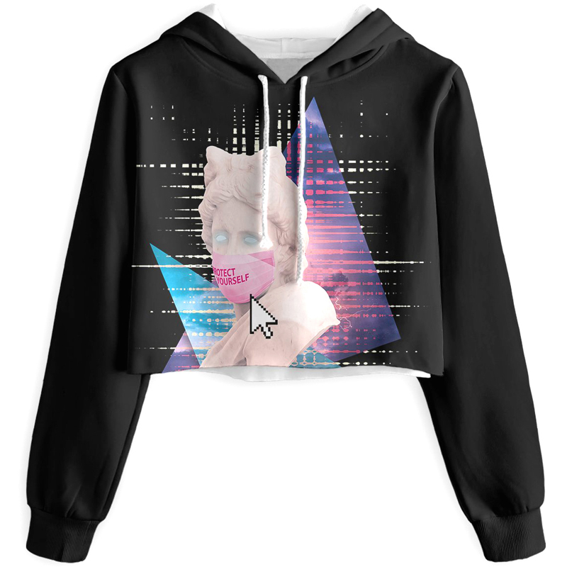 Protect Youself Cropped Hoodie